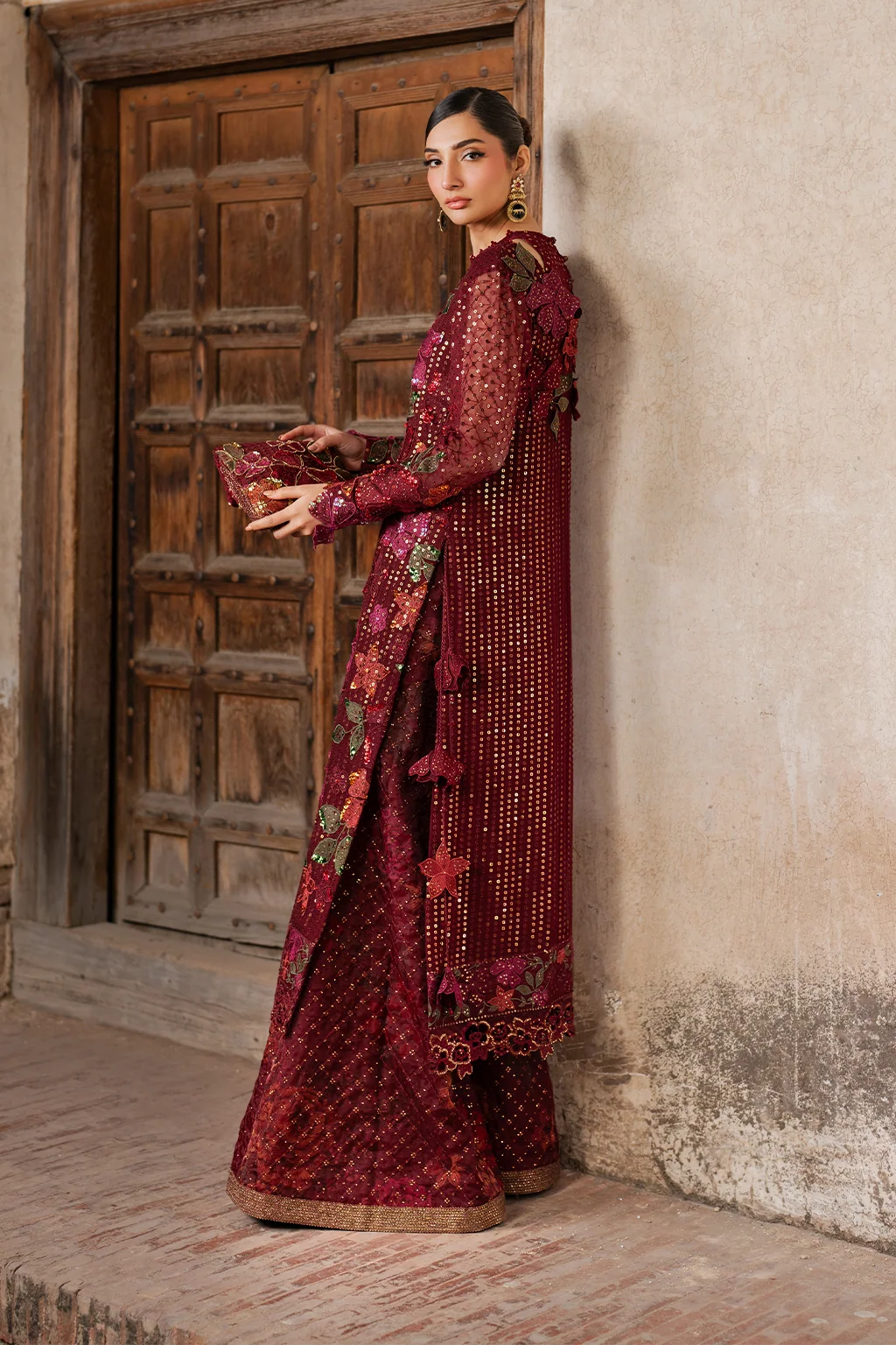 ILC-05 Embroidered Chiffon (Aline Shirt With Sharara) - Image 6