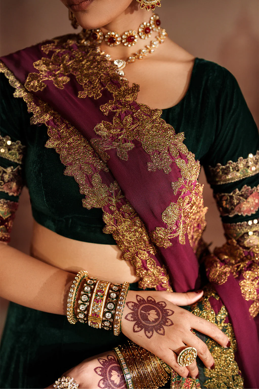 IV-65 Embroidered Velvet ( Lehnga Choli ) - Image 6