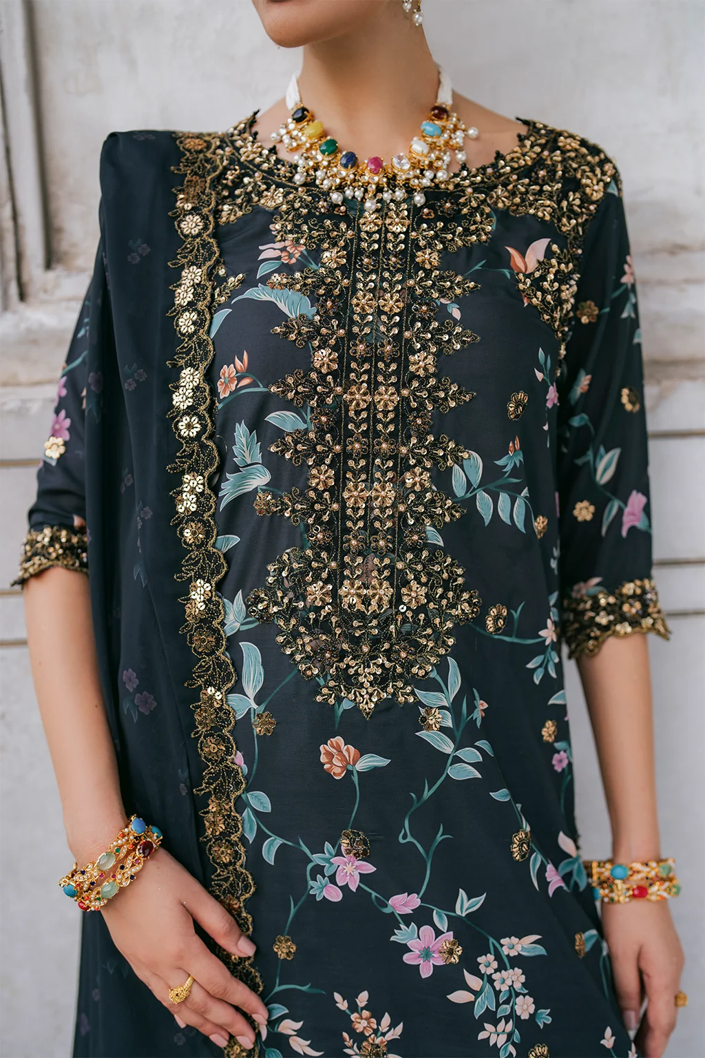 UE-317 Embroidered Raw Silk - Image 8