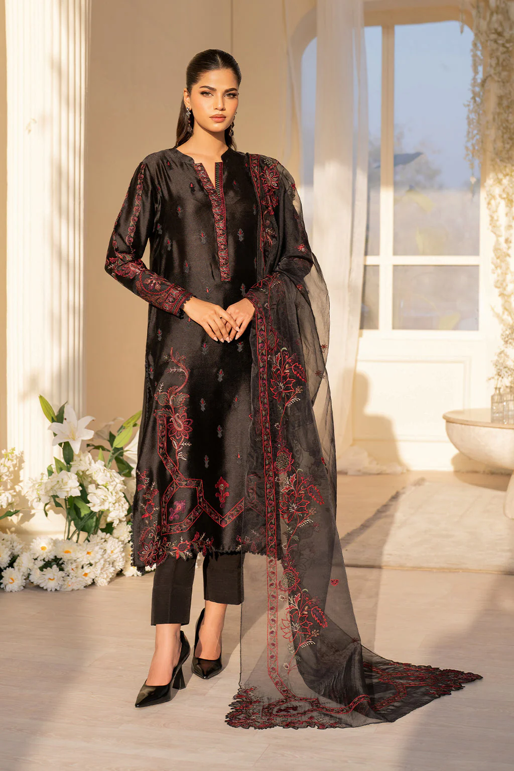 UE-434 Embroidered Pure Jacquard Silk - Image 10