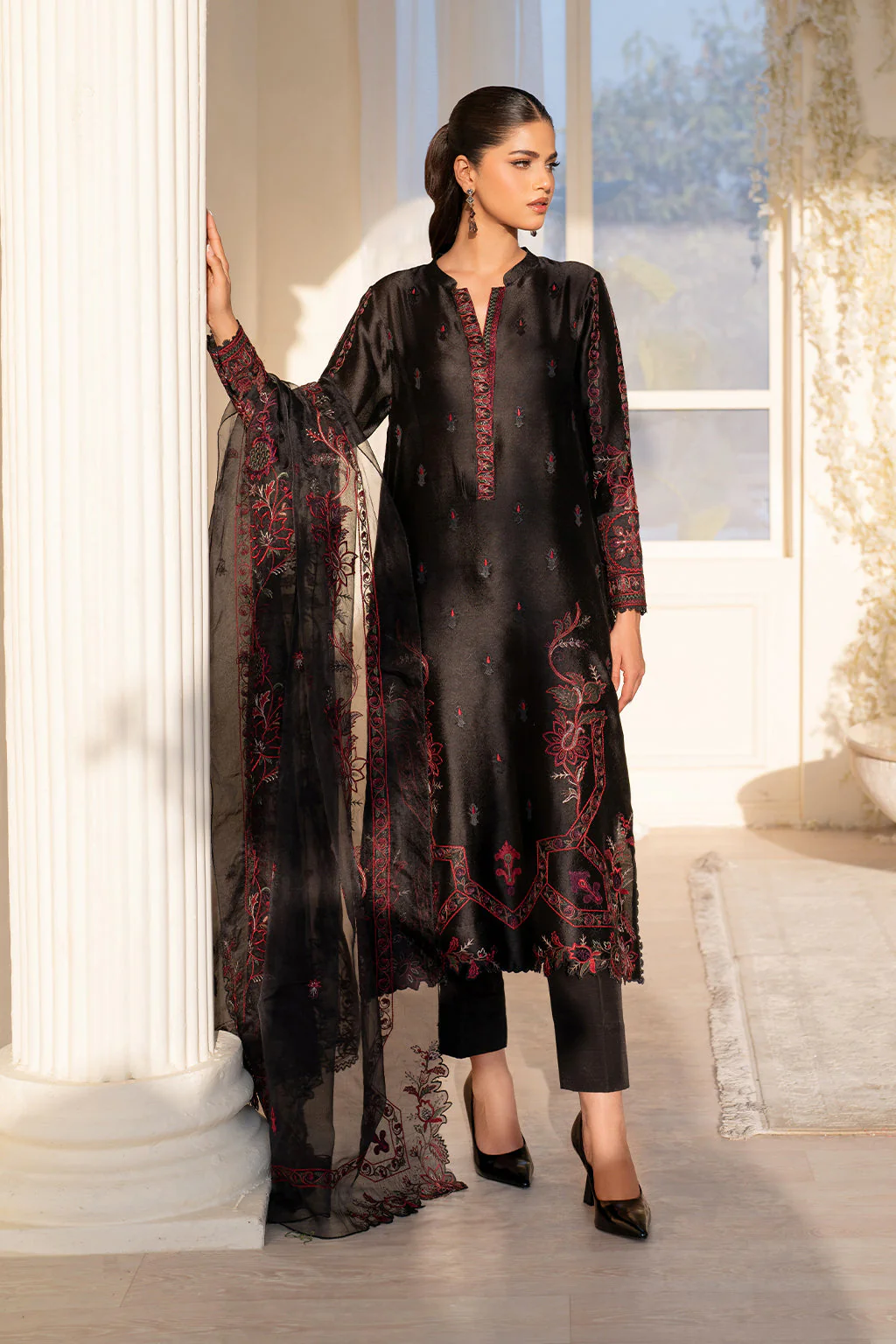 UE-434 Embroidered Pure Jacquard Silk - Image 5