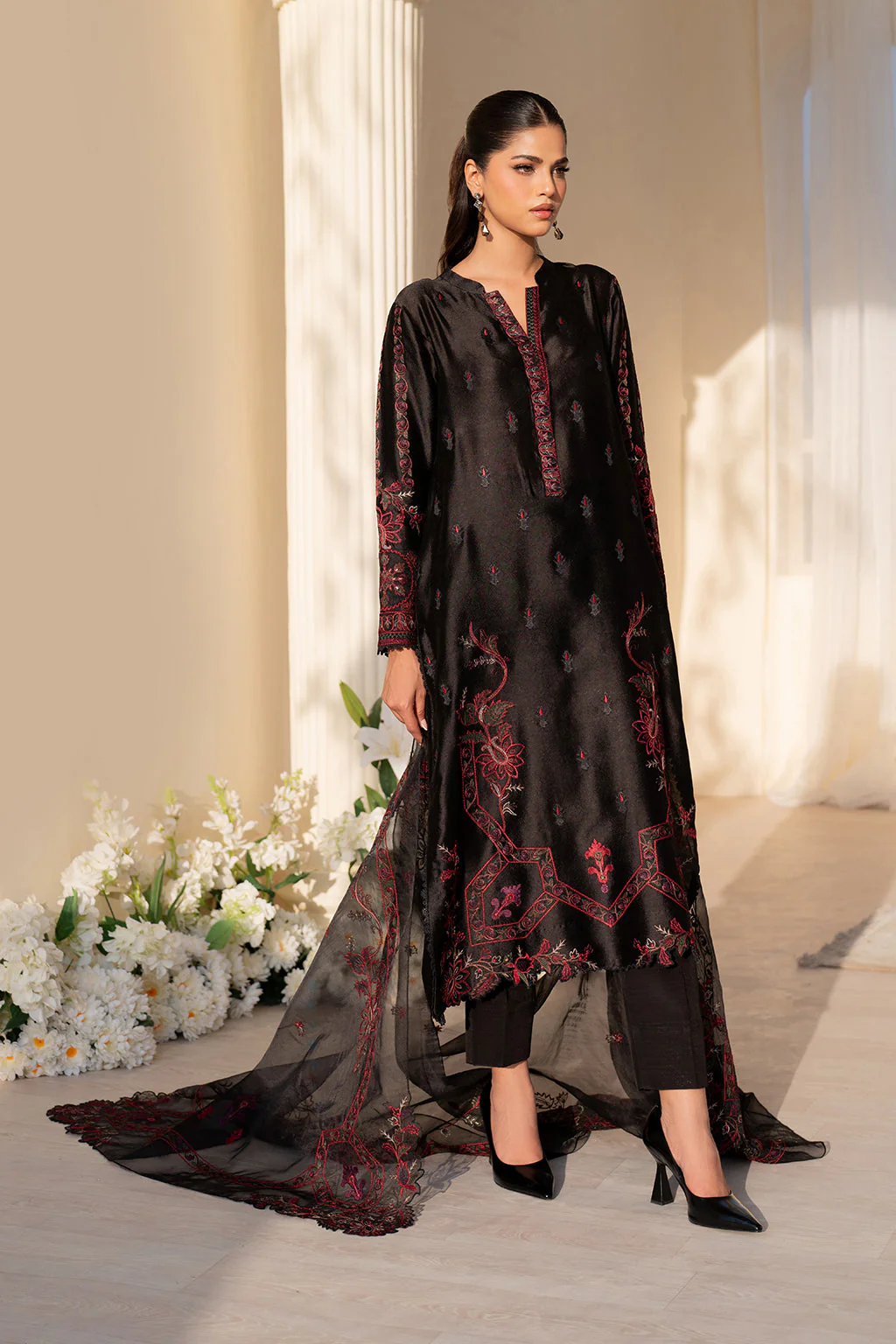 UE-434 Embroidered Pure Jacquard Silk - Image 7