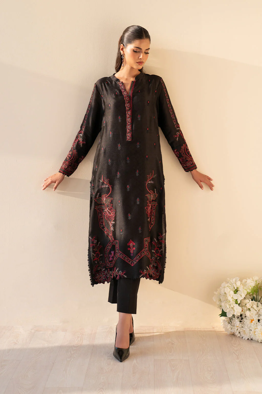 UE-434 Embroidered Pure Jacquard Silk - Image 8