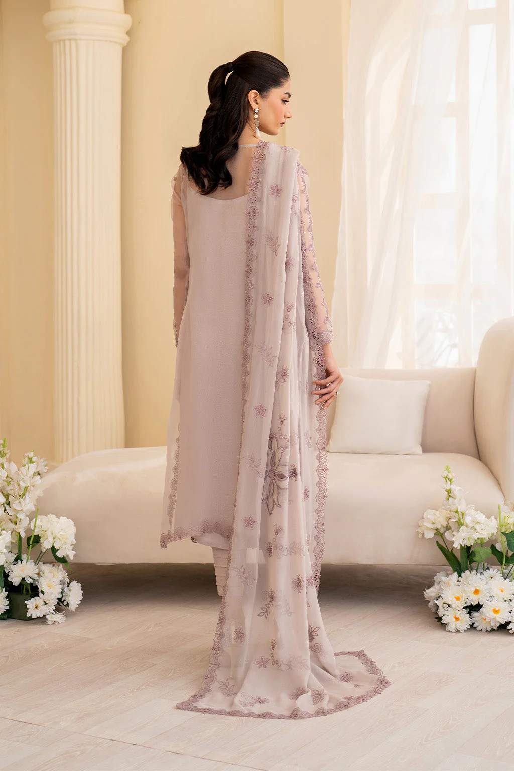 UE-437 Embroidered Pure Organza - Image 3