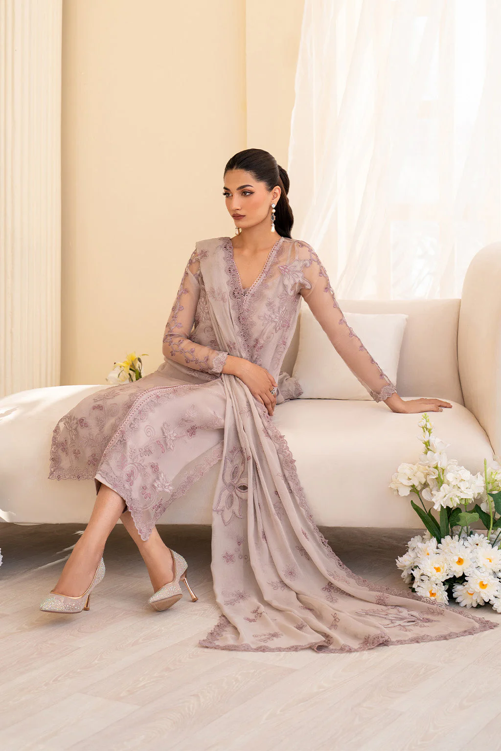 UE-437 Embroidered Pure Organza - Image 6