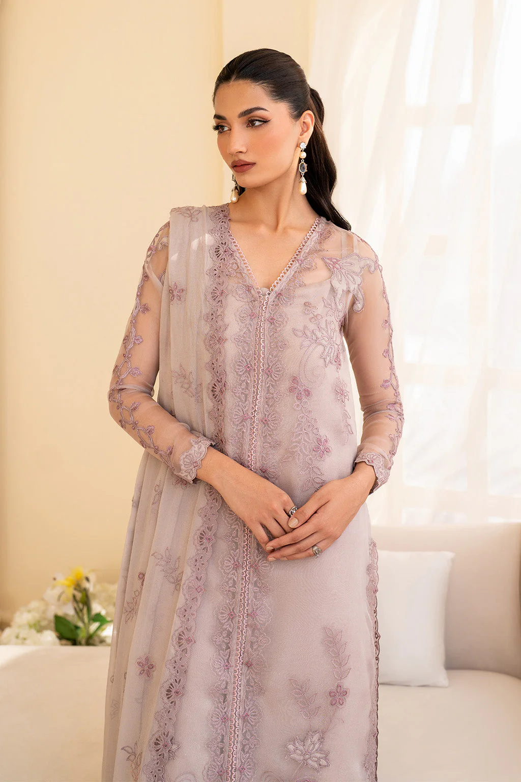 UE-437 Embroidered Pure Organza - Image 7