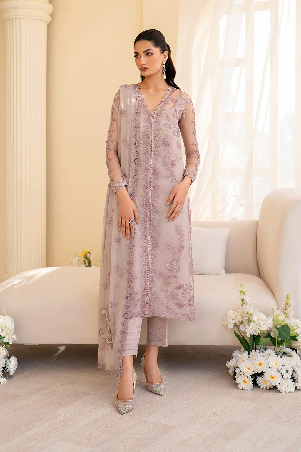 UE-437 Embroidered Pure Organza - Image 8