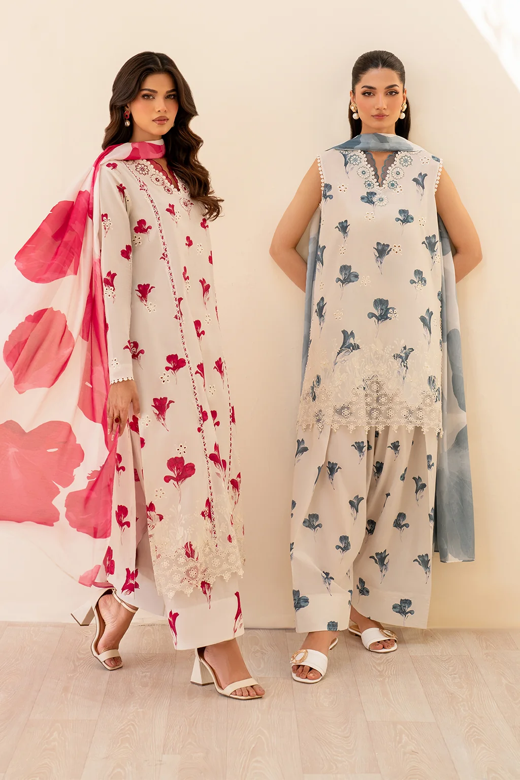 UE-443 Borer Embroidered Printed Lawn - Image 11